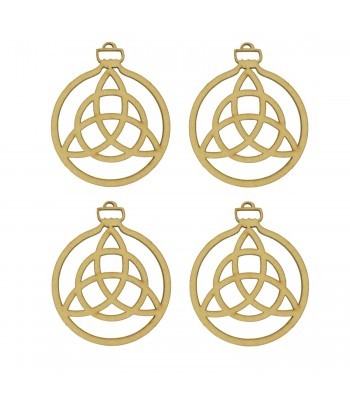 Laser Cut Pack of 4 Themed Baubles -Triquetra